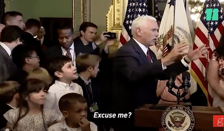 Kid Demands Apology After Mike Pence Accidentally Smacks Him