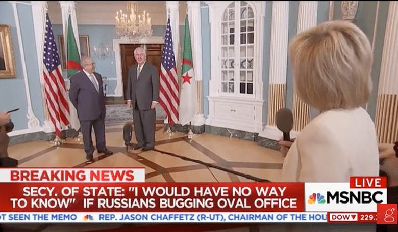 Sec. of State Tillerson Can't Answer Whether the Russians Have the Oval Office Bugged?!?