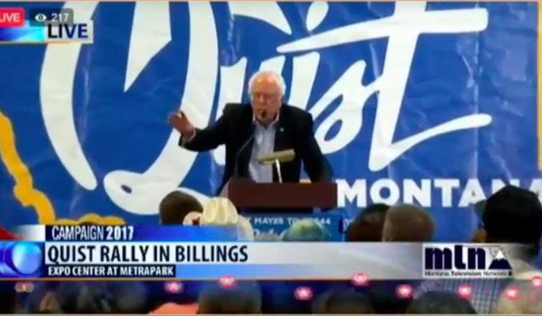 Bernie Sanders Jokes About Committing a Federal Crime to Elect Rob Quist