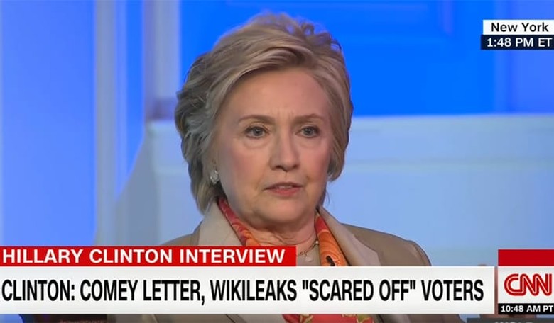 Hillary Clinton: I Was Winning Until James Comey and Wikileaks Scared People Off