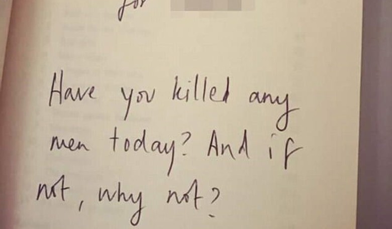 Feminist Author: 'Have You Killed Any Men Today? And if Not, Why Not?'