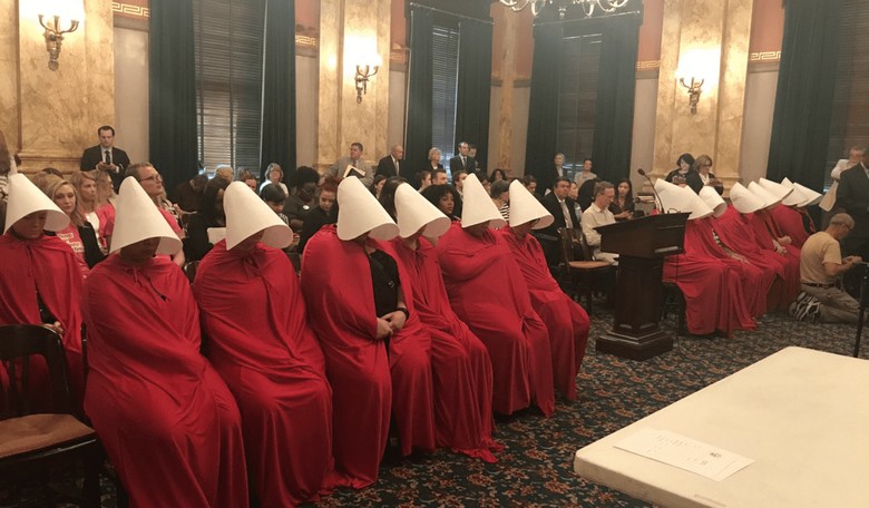 Desperate Activists Dress as 'Handmaids' to Protest Ohio Abortion Bill
