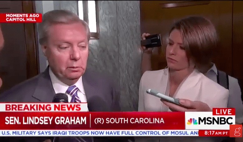 MSNBC Cut Lindsey Graham's Mic as Soon as He Started Talking About the Hillary Campaign Meeting With Russians