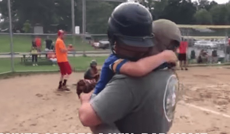 Dad Home from Afghanistan Is the Surprise Pitcher at His Son's Game