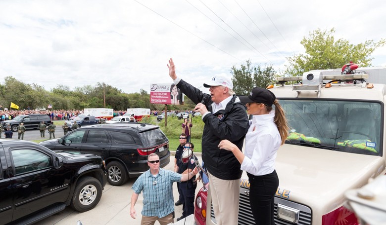 Now Donald Gets Bashed for Hurricane Attire ... but He's Wearing Exactly What Obama Wore