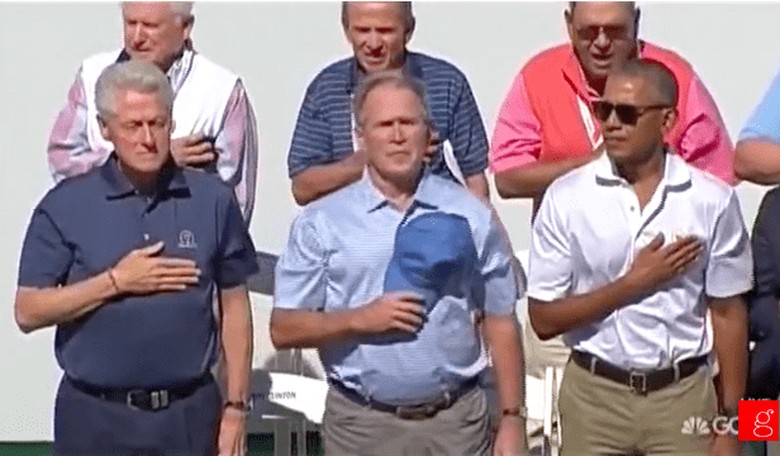 Bush, Clinton, & Obama All Stood for the National Anthem at the President's Cup