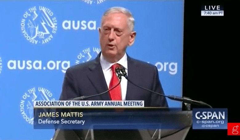 Secretary Mattis Tells Army Group to Be Ready for 'Military Options' in North Korea