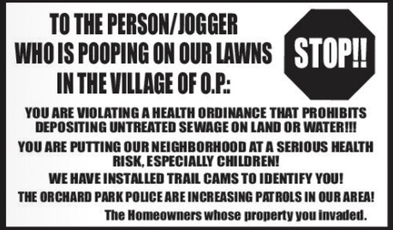 Mystery Pooper Is Running Amok in Buffalo Suburb