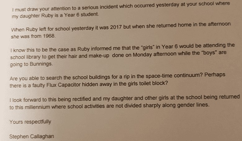Dad Complains to Daughter's School About Sexism in the Best Letter Ever