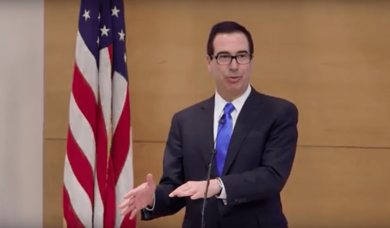 UCLA Hecklers Accuse Treasury Sec. Mnuchin of Sentencing ‘9 Billion Children’ to Death