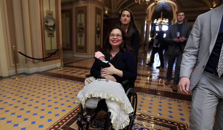 Duckworth Votes with 10-Day-Old Baby After Senate Rules Change