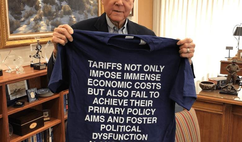What Is Up With These Libertarian Tariff T-Shirts and Why Is a U.S. Senator Wearing One?