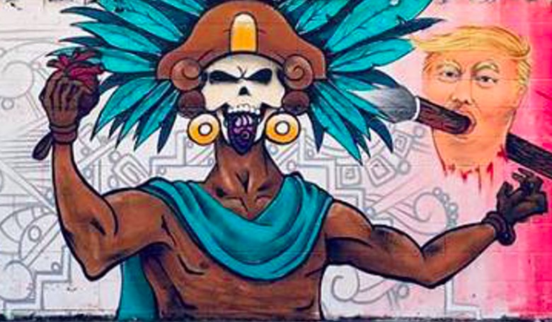 Calif. School Mural Depicted Aztec Warrior Carrying Out Human Sacrifice With Trump's Severed Head