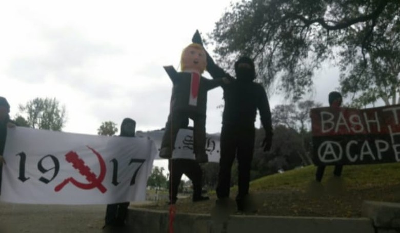 L.A. Antifa Group Hangs Trump in Effigy, Calls for 'Revolutionary Violence' Against 'the Capitalist State'
