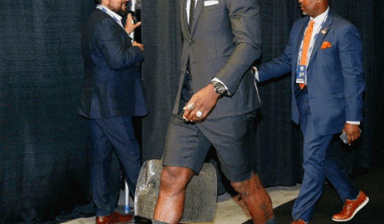 Confident LeBron James Arrives at NBA Finals Rocking Suit Shorts