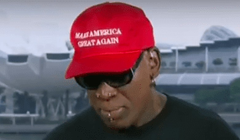 Tearful Dennis Rodman, Wearing a MAGA Hat, Details His Diplomacy Efforts in N. Korea