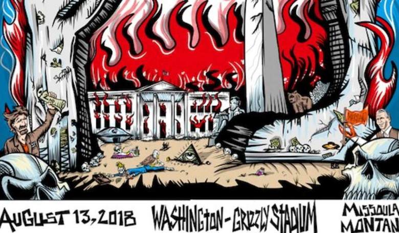Pearl Jam Briefly Relevant Again with Concert Poster Depicting Trump's Dead Body
