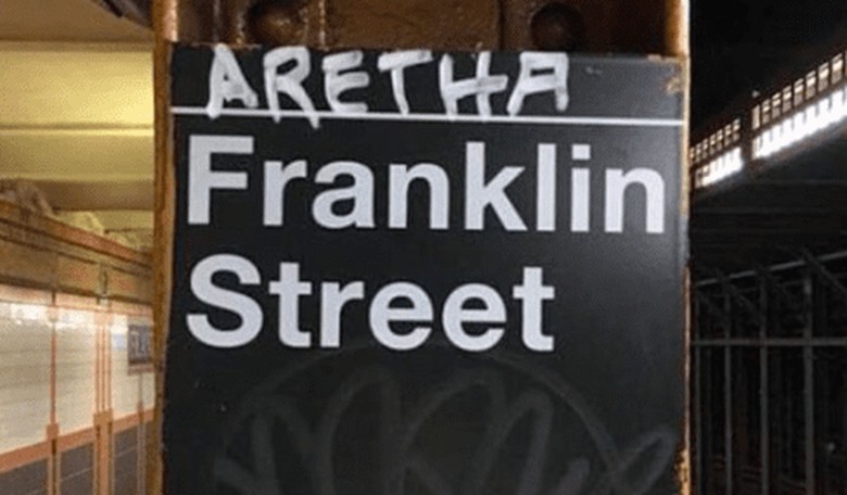New York Straphangers Pay Tribute to Queen of Soul with Franklin Street Makeover