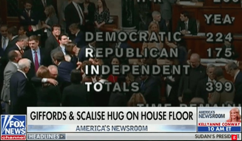 Touching Moment: Steve Scalise Hugs Gabby Giffords on House Floor