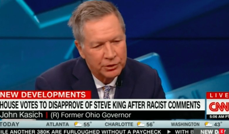 CNN Pressures Kasich to Link Trump to Steve King White Supremacy Comments
