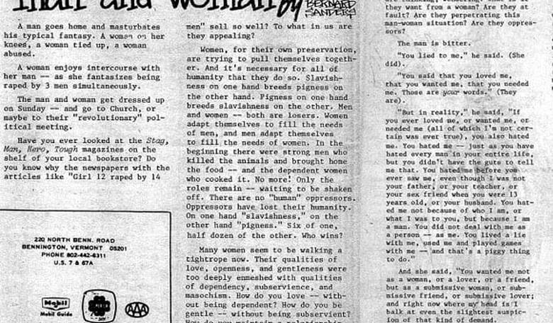 Bernie Sanders' 1972 Violent Rape Fantasy Article Surfaces