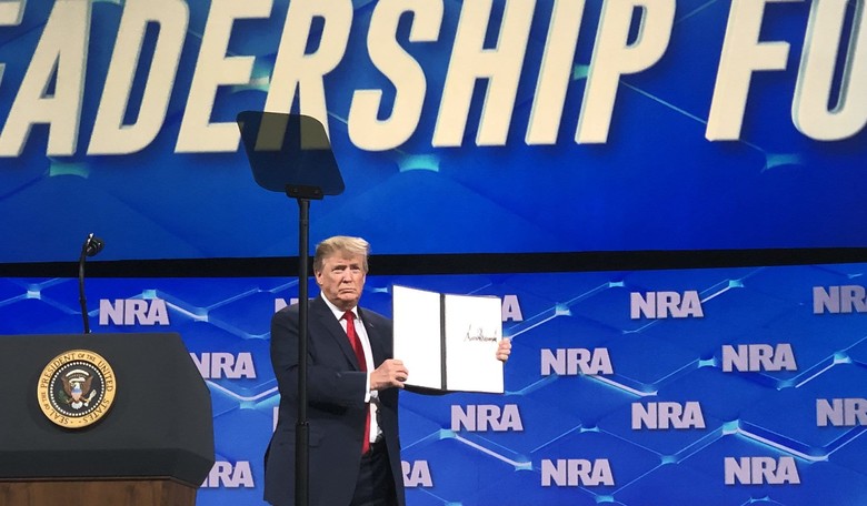 In a Dramatic Moment, Trump Announces to NRA That U.S. Will Halt Ratification of Obama-Era UN Arms Treaty
