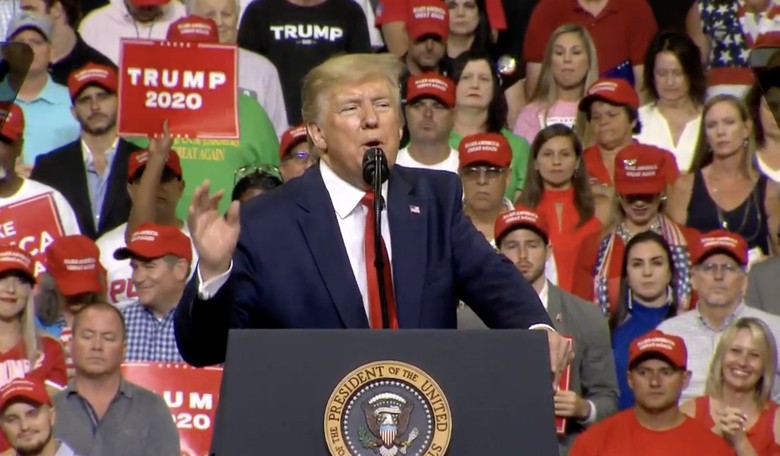 At 2020 Campaign Kickoff, Trump Says He'd Get the 'Electric Chair' if He Deleted Emails Like Hillary Clinton (Video)