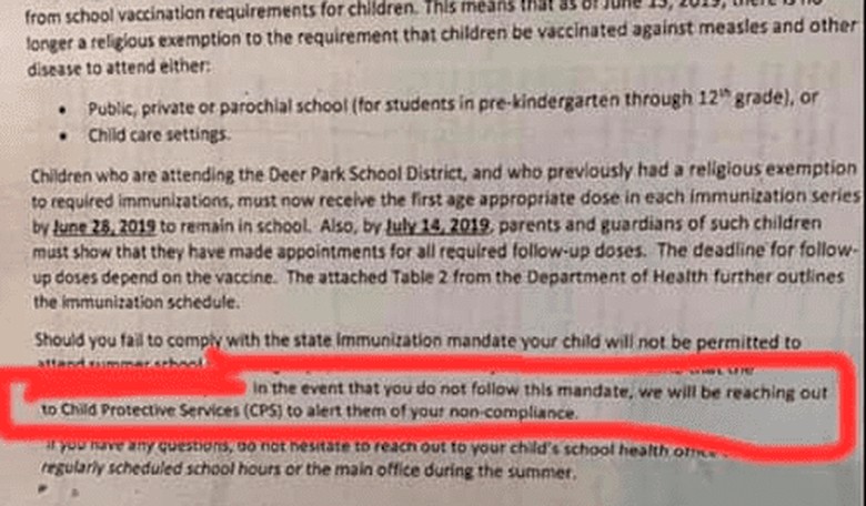 New York Parents With Unvaccinated Children Threatened with CPS Investigation