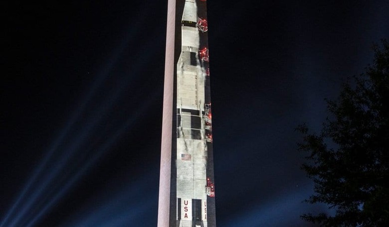 For Apollo 11 Anniversary, the Washington Monument Becomes a Moon Landing Rocket