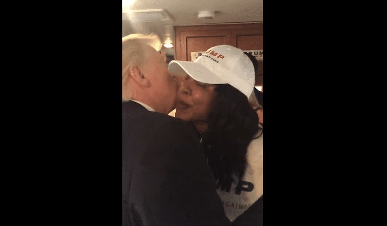 VIDEO: Trump Kisses Staffer Alva Johnson on the Cheek