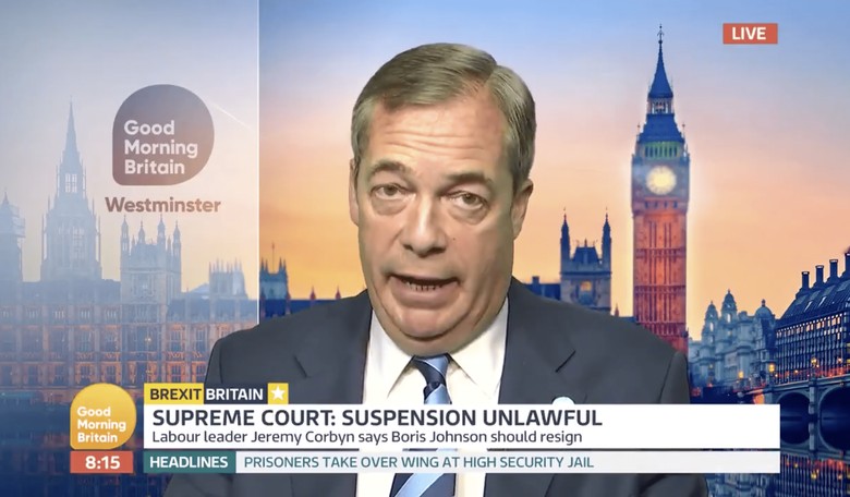 Nigel Farage: 'As a Matter of Honor, Boris Johnson Has to Offer His Resignation'