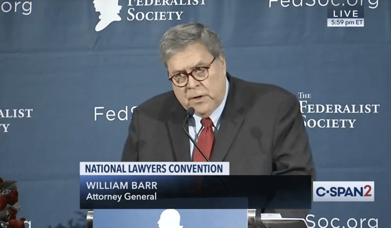 Attorney General Barr Shreds The Political Left During Federalist Society Speech