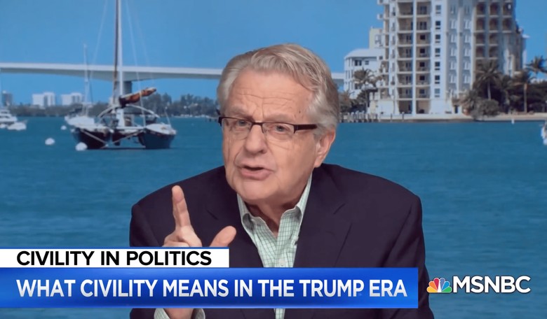 That's Rich: Jerry Springer Blames Trump for Decline in Civility