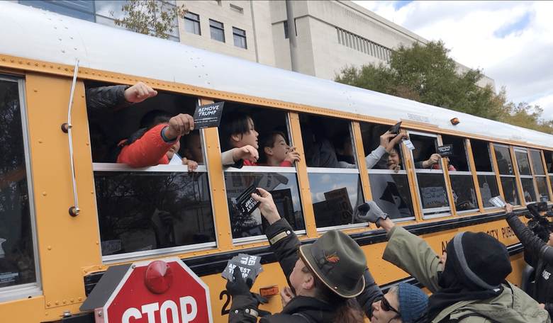 Children Yell 'Impeach Him' as Activists at Jane Fonda's Protest Give Them 'Remove Trump' Signs