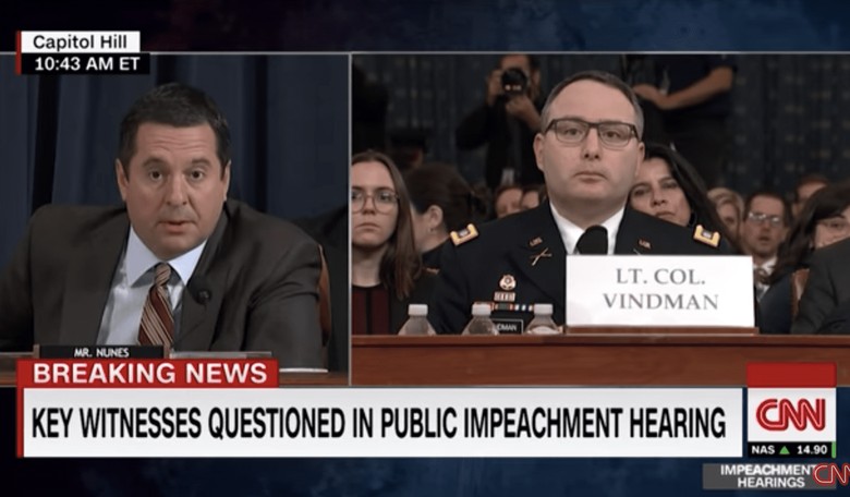 [VIDEO] Vindman Clashes With Nunes: 'That's Lt. Col. Vindman, Not Mister'