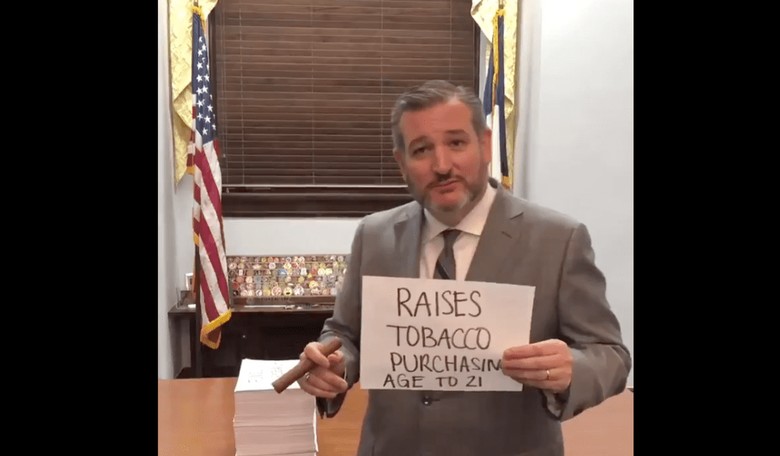 Ted Cruz Airs His Omnibus Bill Grievances in a Brilliant Monologue: 'This Pile of Trash Belongs in an Ashtray'