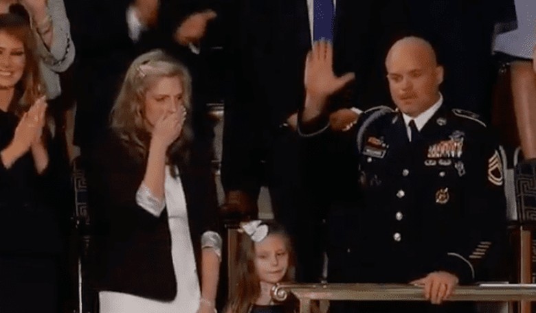 I'm Not Crying, You're Crying: Trump Surprises War Wife With Her Returning Soldier at SOTU