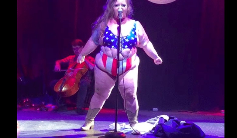 Lunatic Stripping 'Non-Binary' Socialist Challenging Sen. Susan Collins Gives Away Guillotine T-Shirts