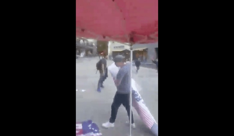 VIDEO: Student Rips College Republicans Sign, Spits on American Flag