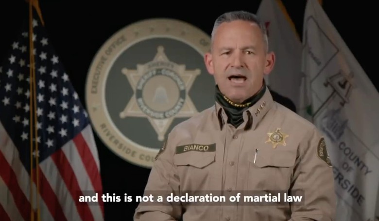 California Sheriff Insists 'This Is Not a Police State' After Vowing to Arrest People Without Masks