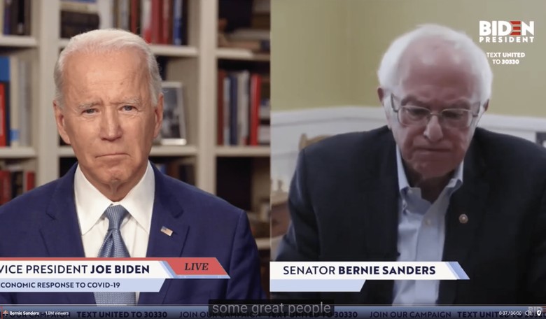 Did Joe Biden Use a Teleprompter During His Livestream Conversation With Bernie Sanders?
