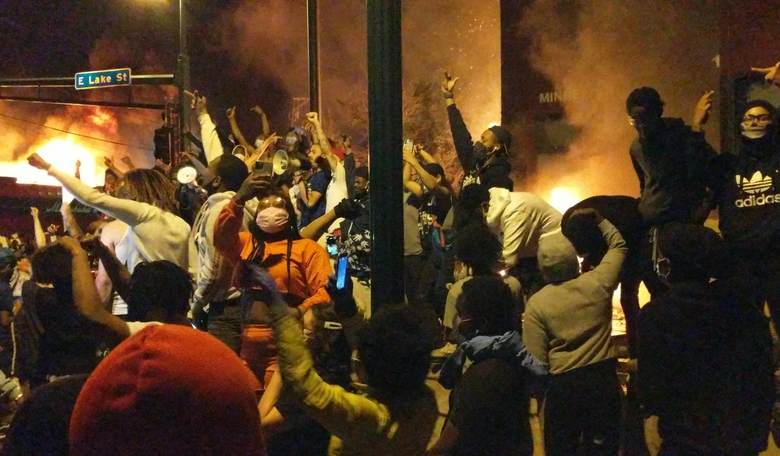 [VIDEO] Minneapolis Police Precinct on Fire, Police Abandon Area, as Riots Over Death of George Floyd Escalate