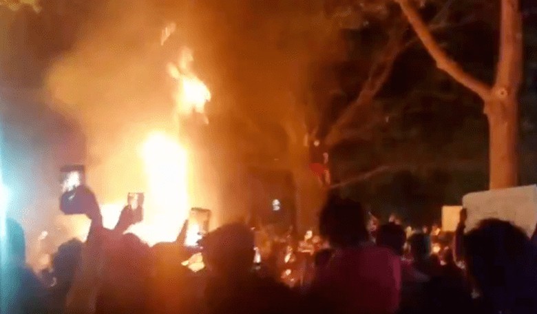 Rioters Burn Historic St. John's Church in D.C., Deface Monuments Across the City
