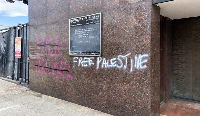 Rioters So Angry About George Floyd ... They Wrote 'Free Palestine' on a Synagogue