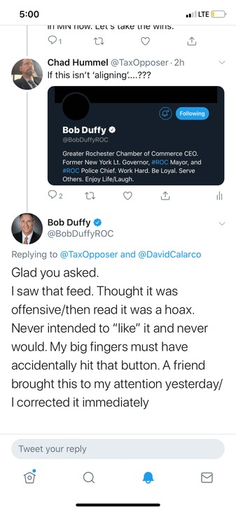 Former Lt. Gov. Duffy "likes" tweet about rioter chocking a cop