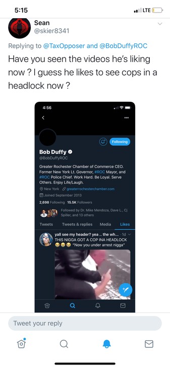 Former Lt. Gov. Duffy "likes" tweet about rioter chocking a cop