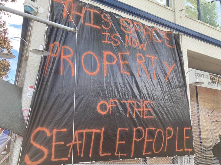 Antifa police station Seattle people