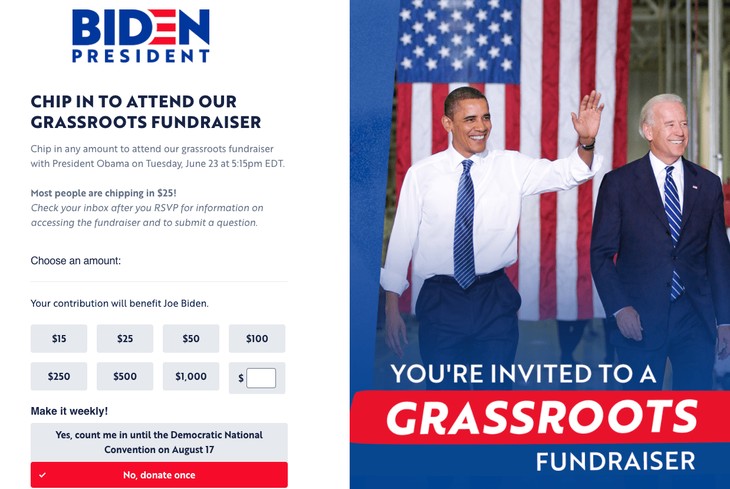Biden Obama fundraiser