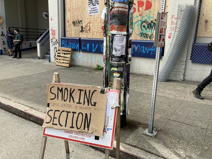 Antifa Seattle smoking section