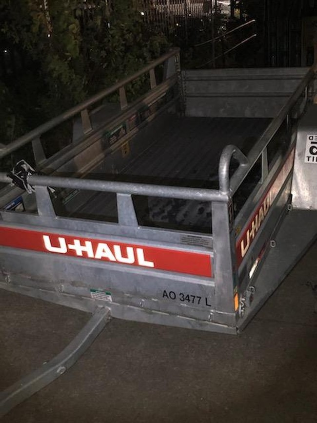 Portland antifa trailer used as a shield